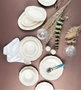 Hermia Altın Yaldız Fulya 53 YTKM Juego de Cena de Porcelana, 53 Piezas, Blanco y Dorado
